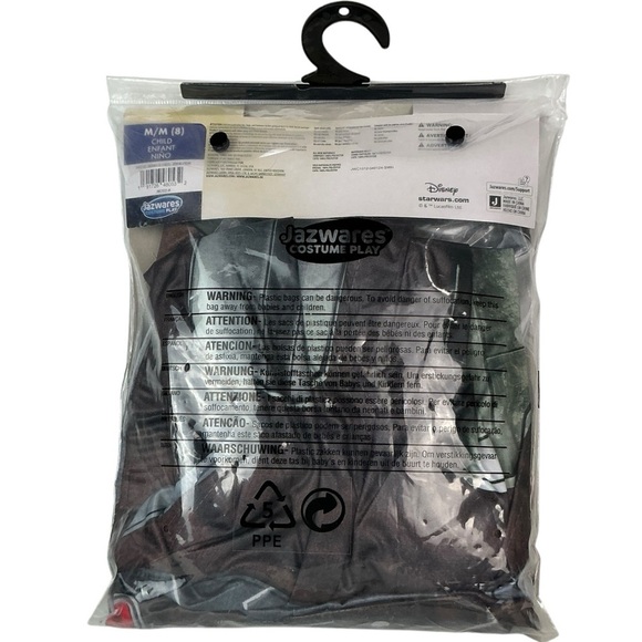 Star Wars Costume The Mandalorian Official Jumpsuit Cape Mask Set Youth 8-10 M - Picture 11 of 16